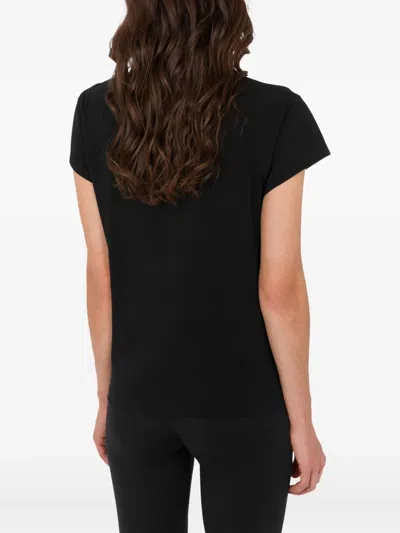 Moschino Relaxed Fit Black Cotton-elastane T-shirt In Black