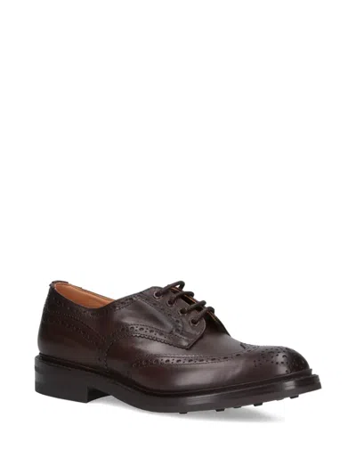 Tricker's Bourton Derby Shoes With Intricate Perforated Detailing In Brown