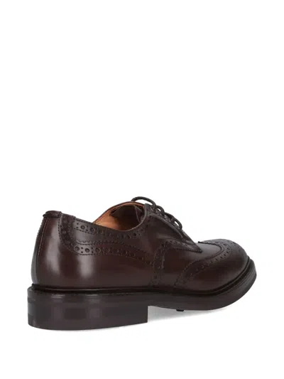 Tricker's Bourton Derby Shoes With Intricate Perforated Detailing In Brown