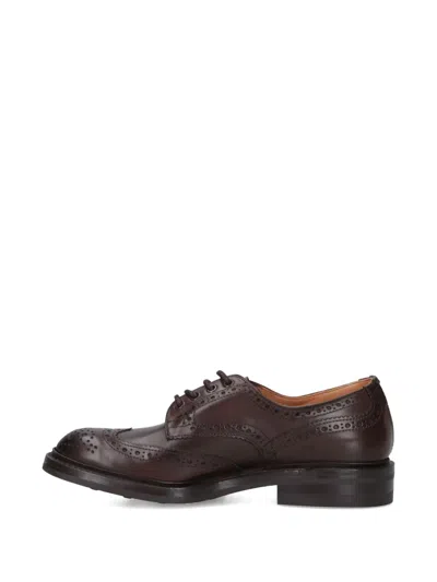 Tricker's Bourton Derby Shoes With Intricate Perforated Detailing In Brown