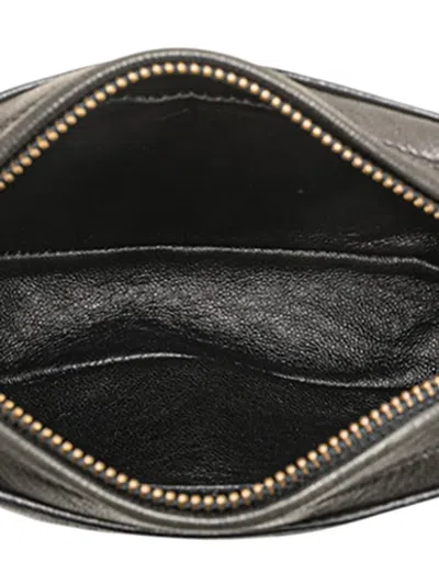 Pre-owned Chanel 1989-1991 Quilted Lambskin Tassel Pouch In Black