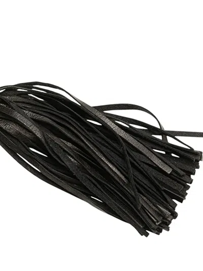 Pre-owned Chanel 1989-1991 Quilted Lambskin Tassel Pouch In Black