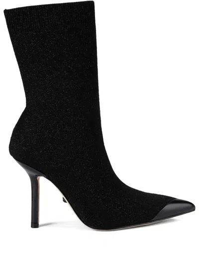 Kurt Geiger 95mm Regent Point Metallic-pointed Sock Boot In Black