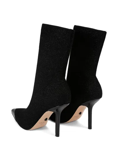 Kurt Geiger 95mm Regent Point Metallic-pointed Sock Boot In Black