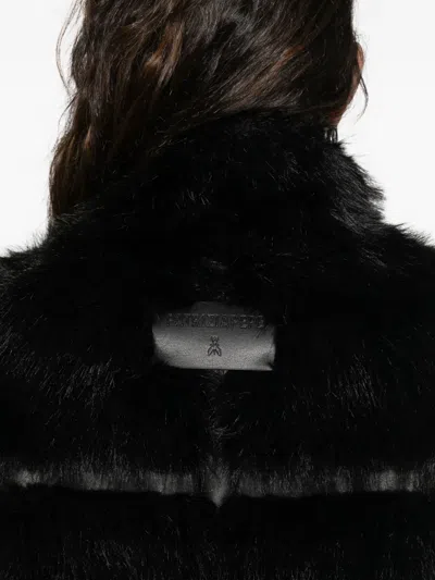 Patrizia Pepe Faux Fur Midi Jacket In Black