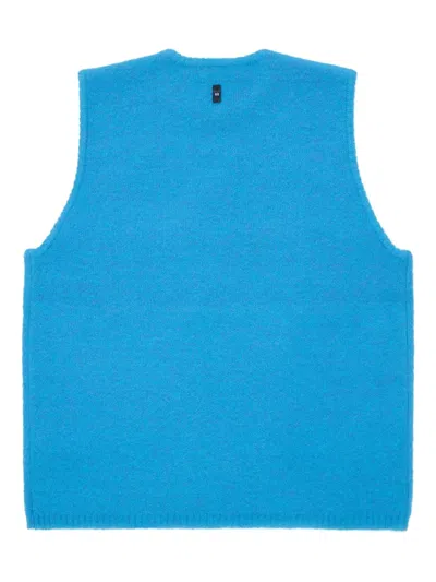 Ader Error Crew-neck Knitted Vest In Blue