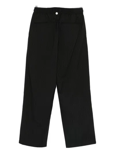 Attachment Pinstripe-pattern Trousers In Black