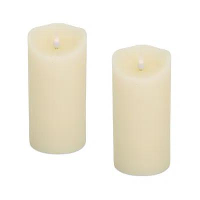 Hivvago Simplux Led Designer Melted Wax Candle With Remote (set Of 2)