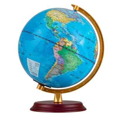 Hivvago 8 Inch Illuminated World Globe Night Light Up Globe Lamp With Wooden Stand And Hd Map