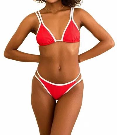 Dippin Daisys Billy Top In Poppy And White In Red