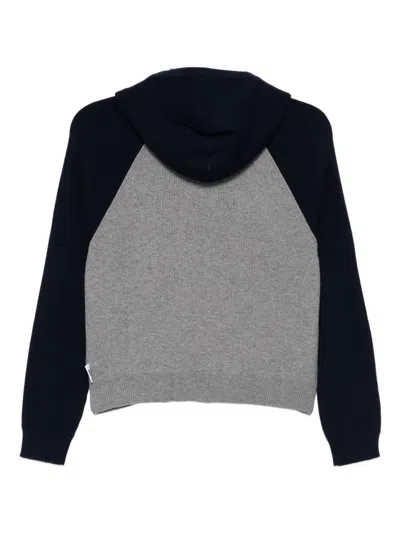 标语刺绣连帽开衫