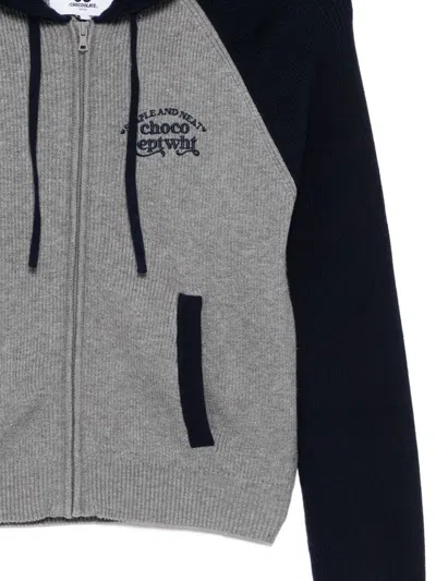 标语刺绣连帽开衫