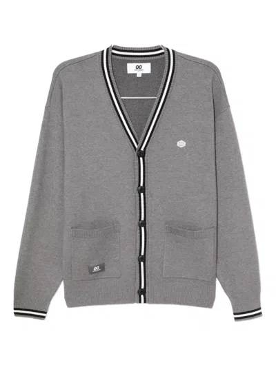 Chocoolate Logo-embroidered Cardigan In Gray