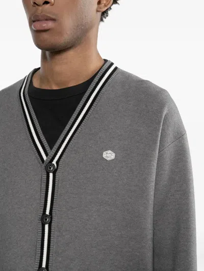 Chocoolate Logo-embroidered Cardigan In Gray