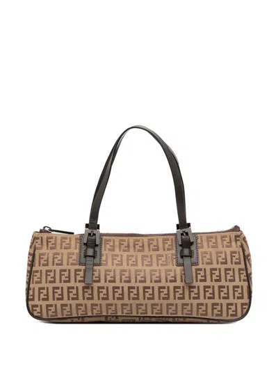 Pre-owned Fendi 20th Century Zucchino Canvas Handbag In Brown