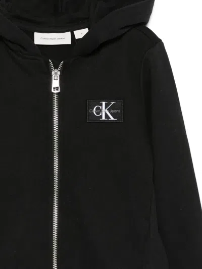 Calvin Klein Zip-up Hoodie In Black