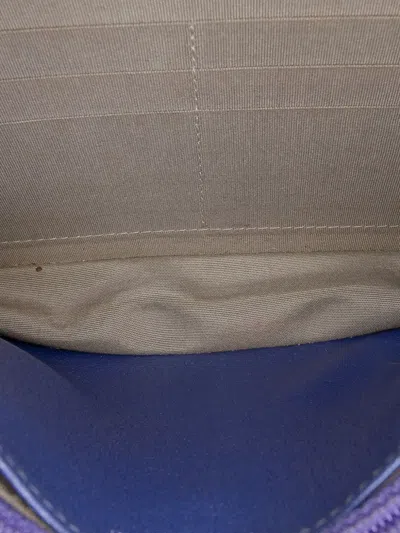 Pre-owned Chanel 2012-2013 Cc Calfskin Double Stitched Wallet On Chain Crossbody Bag In Blue