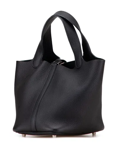 Pre-owned Hermes 2013 Clemence Picotin Lock 18 Handbag In Black