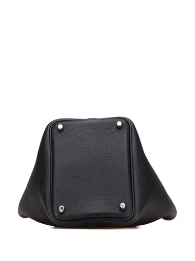Pre-owned Hermes 2013 Clemence Picotin Lock 18 Handbag In Black
