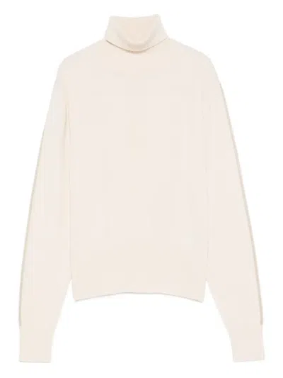 Patrizia Pepe Turtleneck Wool Sweater In Neutral