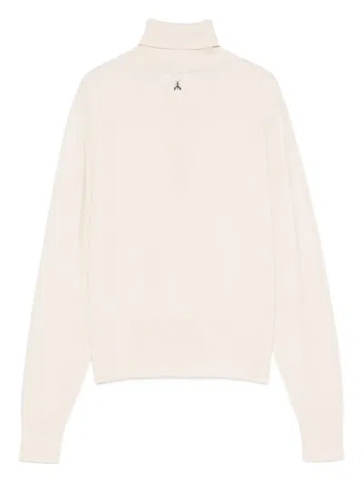Patrizia Pepe Turtleneck Wool Sweater In Neutral