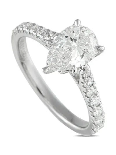 Pre-owned Lb Exclusive 14k White Gold Lab-grown Diamond Ring In Silver