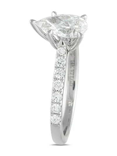 Pre-owned Lb Exclusive 14k White Gold Lab-grown Diamond Ring In Silver