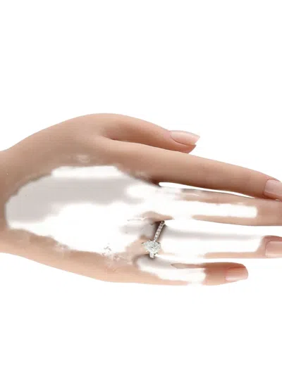 Pre-owned Lb Exclusive 14k White Gold Lab-grown Diamond Ring In Silver