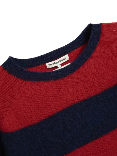Ymc You Must Create Suedehead Striped Sweater In Multi