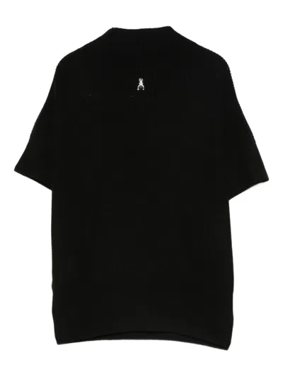 Patrizia Pepe Essential Knitted Top In Black