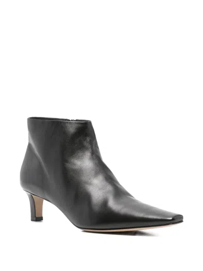 The Row Black Carla 45 Ankle Boots In Leather In Black