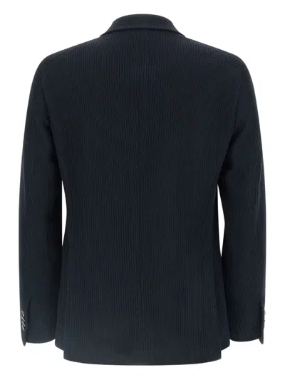 Tagliatore Peak-lapels Double-breasted Blazer In Blue