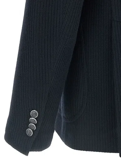 Tagliatore Peak-lapels Double-breasted Blazer In Blue