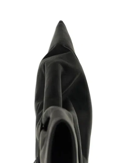 Rick Owens Ankle Boots With Clear Heel And Pointed Toe In Black