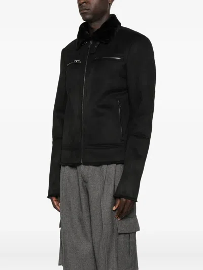 Patrizia Pepe Soft-collar Biker Jacket In Black