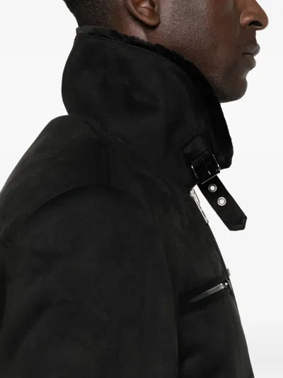 Patrizia Pepe Soft-collar Biker Jacket In Black