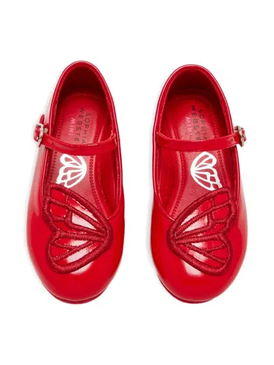 Sophia Webster Butterfly-embellished Ballerinas In Red