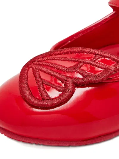 Sophia Webster Butterfly-embellished Ballerinas In Red