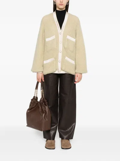 华夫格针织口袋开衫