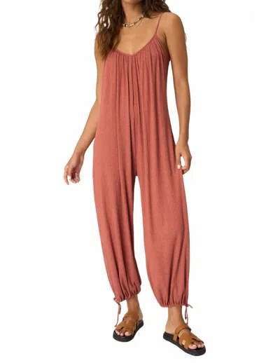 Project Social T Let's Bounce Jumpsuit In Summer Rust In Brown