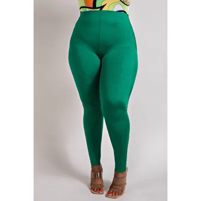 The Curve La Plus Size High Rise Leggings In Kelly Green In Black