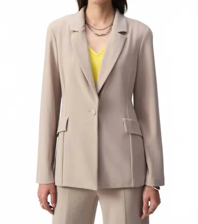 Joseph Ribkoff Silky Knit Blazer Jacket In Dune In Multi