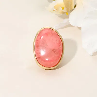 Fashnzfab Marbled Oval Stone Stretch Ring In Multi