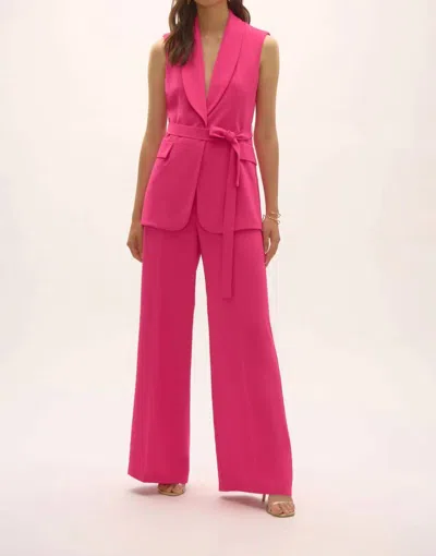 Joseph Ribkoff Wide Leg Pull-on Pants In Geranium In Multi