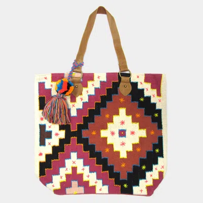 Fashnzfab Aztec Pattern Pom-tassel Tote Bag In Multi