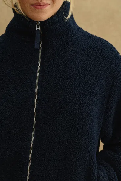 A Days March Addams Lined Pile Fleece Jacket In Blue