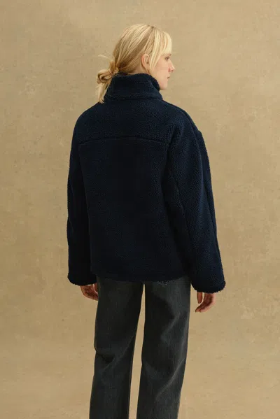 A Days March Addams Lined Pile Fleece Jacket In Blue