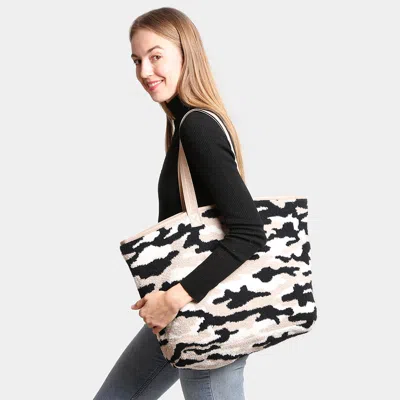 Fashnzfab Camouflage Tote Bag In Sand