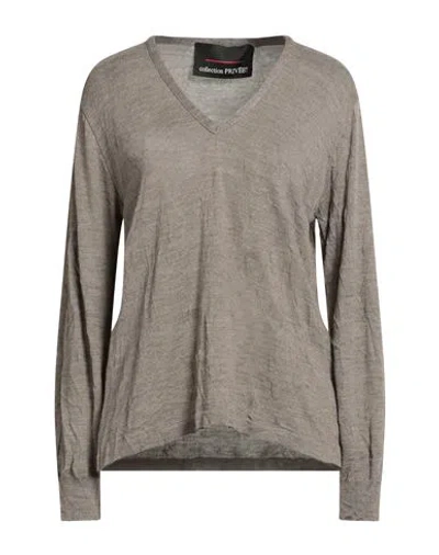 Collection Privèe Collection Privēe? Woman Sweater Taupe Size 8 Merino Wool, Acrylic In Brown
