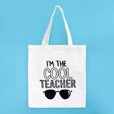 Fashnzfab I'm The Cool Teacher Message Sunglasses Printed Tote Bag In Multi